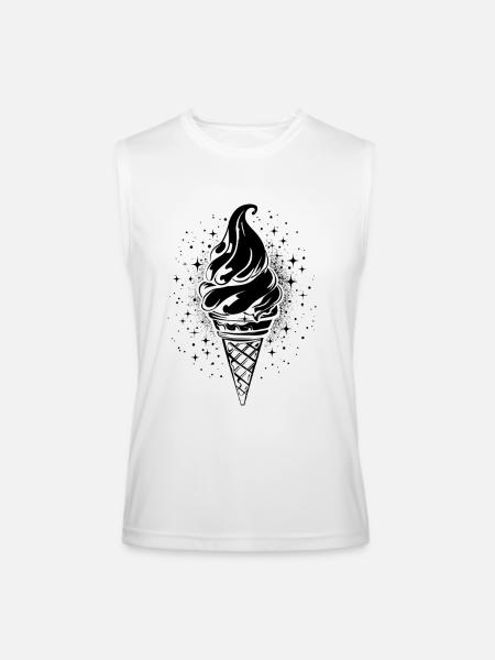 Ice Cream Cone Graphic - Men’s Performance Sleeveless Shirt - white