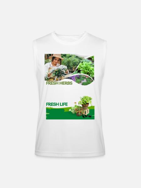 Fresh_Herbs Fresh Life - Men’s Performance Sleeveless Shirt - white