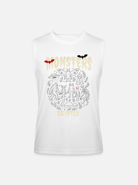 Cryptid Monster Circle Tee - Men’s Performance Sleeveless Shirt - white - Front