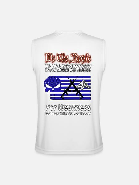 We The People to the Government - Men’s Performance Sleeveless Shirt - white - Back