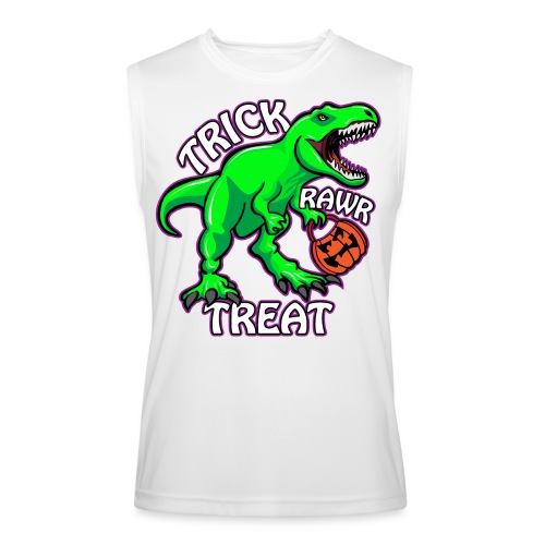 Trick Rawr Treat T Rex Dinosaur Halloween Cartoon - Men’s Performance Sleeveless Shirt