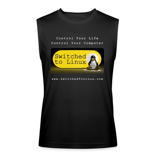 Switched To Linux Logo and White Text - Men’s Performance Sleeveless Shirt