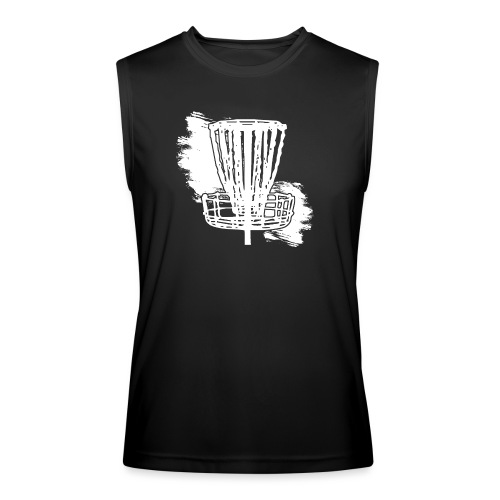 Disc Golf Basket White Print - Men’s Performance Sleeveless Shirt