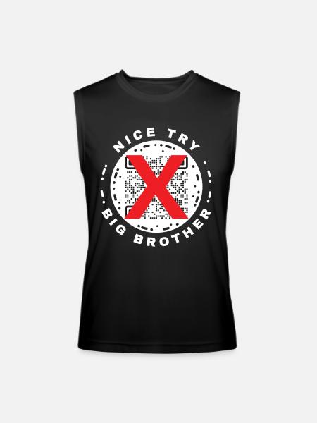 Nice Try Big Brother Privacy QR Code Design - Men’s Performance Sleeveless Shirt - black