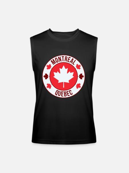 Montreal Maple Crest Emblem - Men’s Performance Sleeveless Shirt - black