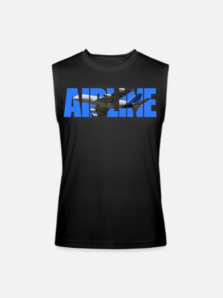 Airline Bold Cutout Jet Art - Men’s Performance Sleeveless Shirt - black