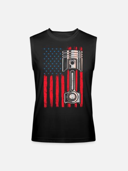 Piston American Flag - Men’s Performance Sleeveless Shirt - black