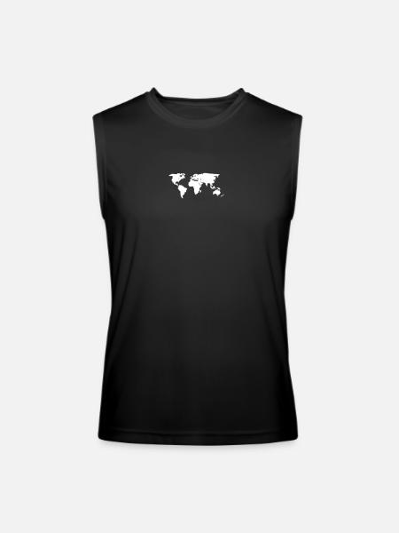World Map - Men’s Performance Sleeveless Shirt - black