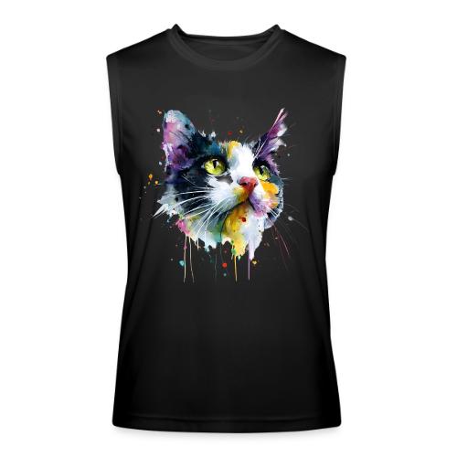Cat: Painted Purr Expression - Men’s Performance Sleeveless Shirt