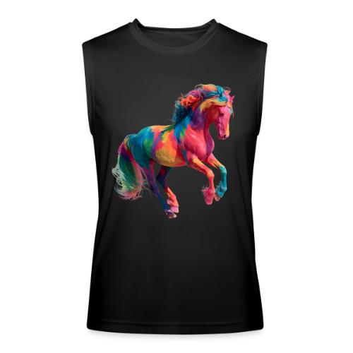 Colorful Paint Splatter Horse Art - Men’s Performance Sleeveless Shirt