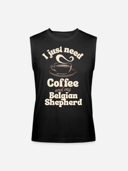 Coffee Belgian-shepherd lover - Men’s Performance Sleeveless Shirt - black