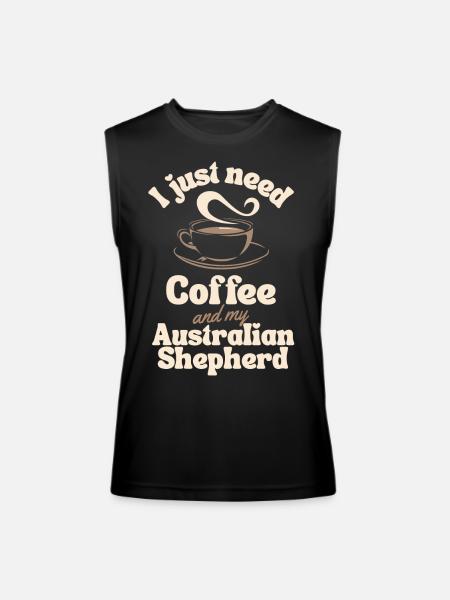 Coffee Australian-shepherd lover - Men’s Performance Sleeveless Shirt - black