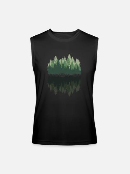 Forest Pine Trees - Men’s Performance Sleeveless Shirt - black