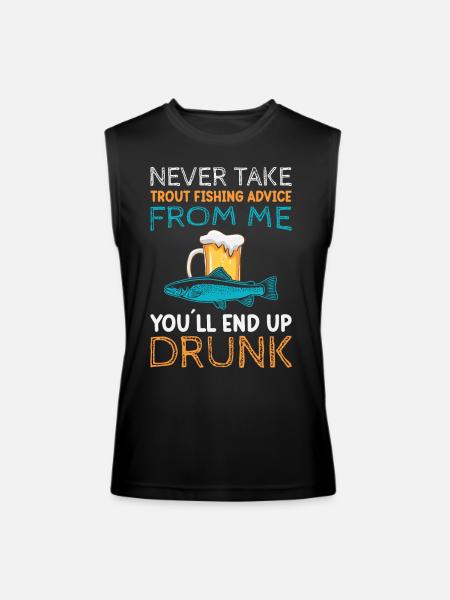 Never take Trout Fishing - Men’s Performance Sleeveless Shirt - black