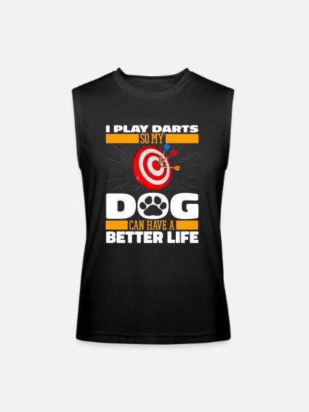 Darting Darts Dog - Men’s Performance Sleeveless Shirt - black