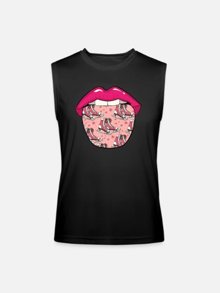 Figure Skating Lips - Men’s Performance Sleeveless Shirt - black