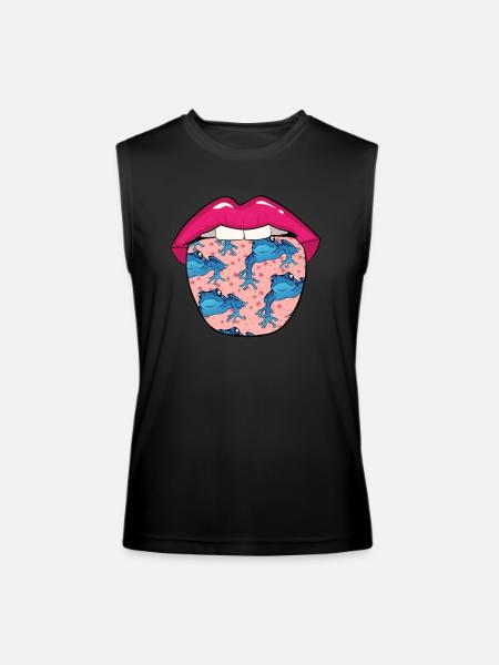 Poison Frog Lips - Men’s Performance Sleeveless Shirt - black