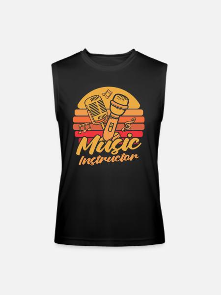 Music Teacher Microphone - Men’s Performance Sleeveless Shirt - black