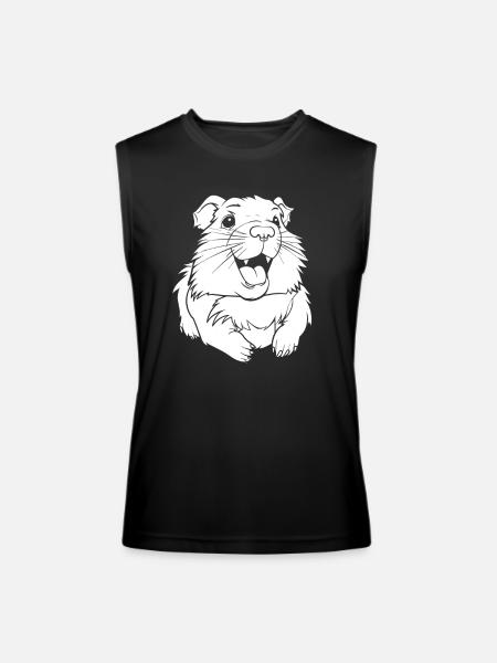 Guinea Pig Cavy Smiling - Men’s Performance Sleeveless Shirt - black