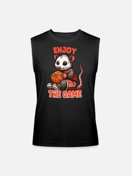 Opossum With Basketball - Men’s Performance Sleeveless Shirt - black