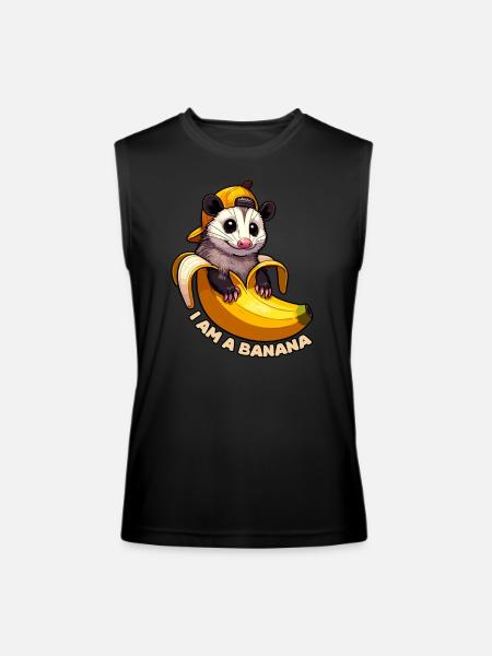 Adorable Banana Opossum - Men’s Performance Sleeveless Shirt - black
