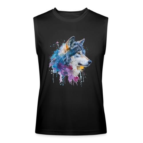 Splash-Art Wolf Head - Men’s Performance Sleeveless Shirt