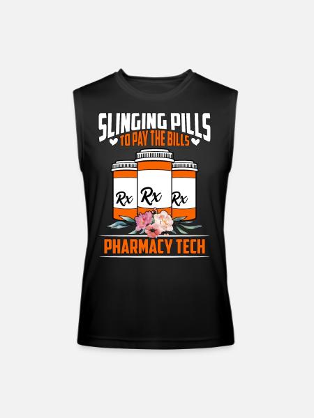 Pharmacy Technician Slinging Pills To Pay Medicine - Men’s Performance Sleeveless Shirt - black - Front