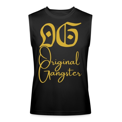 O.G. Original Gangster (Gold gothic & cursive font - Men’s Performance Sleeveless Shirt