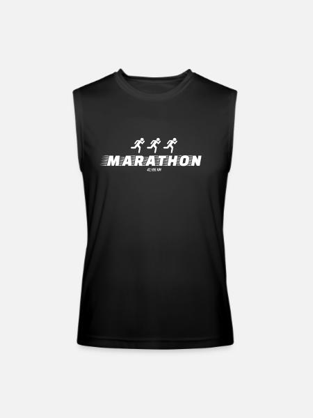 Marathon 26.2 Miles | 42.195 km | Running shirt - Men’s Performance Sleeveless Shirt - black - Front