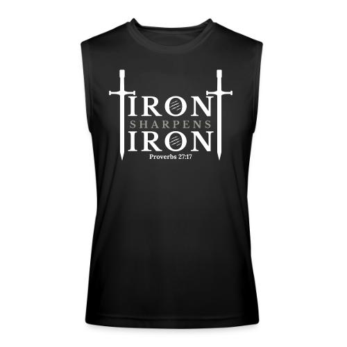 Iron Sharpens Iron - Proverbs 27:17 (White & Grey) - Men’s Performance Sleeveless Shirt