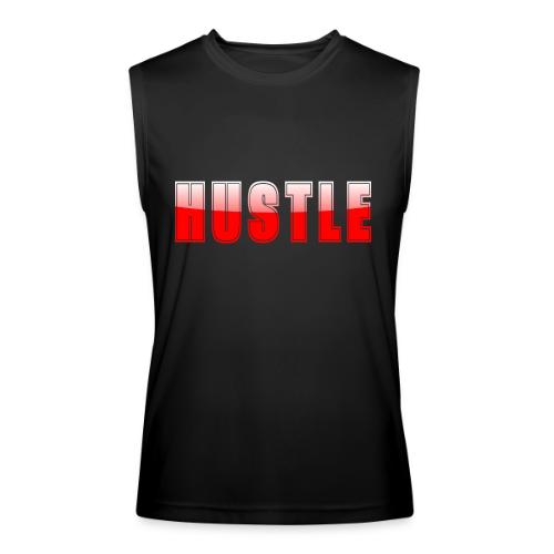 HUSTLE Bold Red Motivational Typography Design - Men’s Performance Sleeveless Shirt