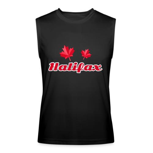 Halifax with two red maple leaves - Men’s Performance Sleeveless Shirt