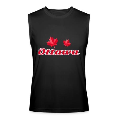 Ottawa with two red maple leaves - Men’s Performance Sleeveless Shirt