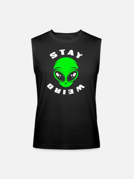 Alien Face Extraterrestrial Space - Men’s Performance Sleeveless Shirt - black