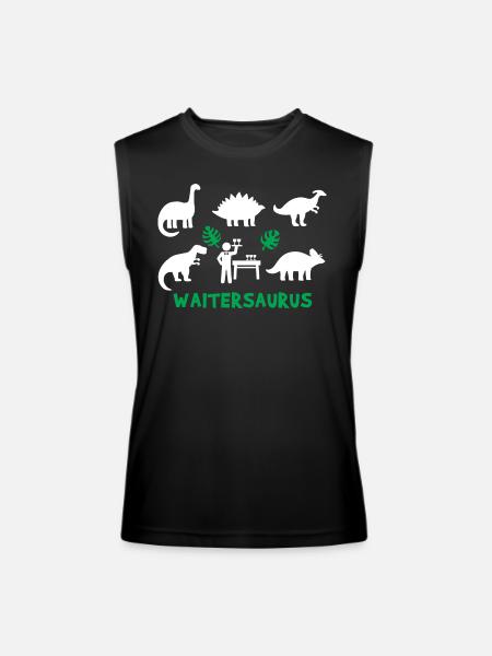 Waiter Saurus Dinosaur - Men’s Performance Sleeveless Shirt - black