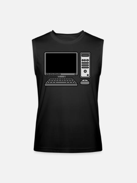 computer keyboard mouse screen - Men’s Performance Sleeveless Shirt - black