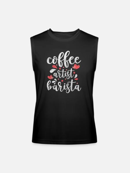 Bartender Espresso Coffee Bean - Men’s Performance Sleeveless Shirt - black - Front