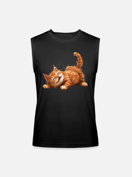 Funny Cat - Men’s Performance Sleeveless Shirt - black