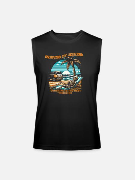 Summer|weekend|enjoying my weekend - Men’s Performance Sleeveless Shirt - black
