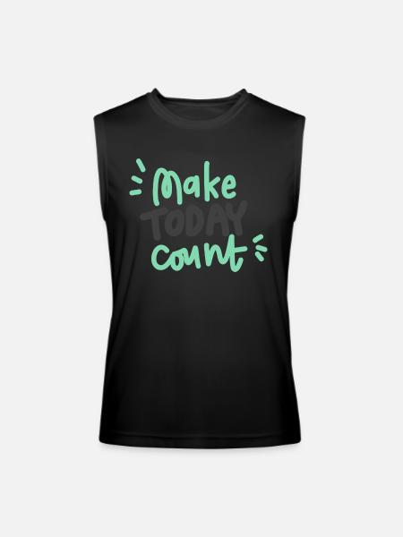 Make today count hipster - Men’s Performance Sleeveless Shirt - black
