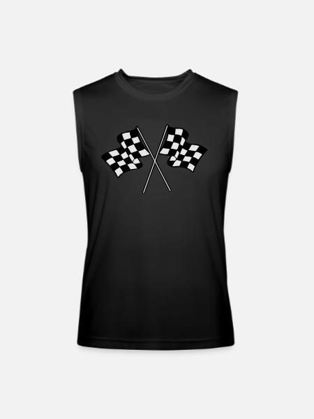 Checkered Finishing Flags - Men’s Performance Sleeveless Shirt - black - Front