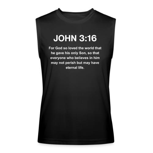 John 3:16 Christian Apparel – White - Men’s Performance Sleeveless Shirt
