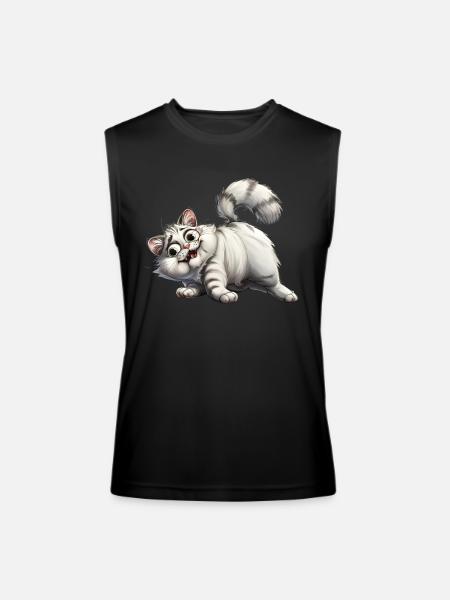 Funny Cat - Men’s Performance Sleeveless Shirt - black