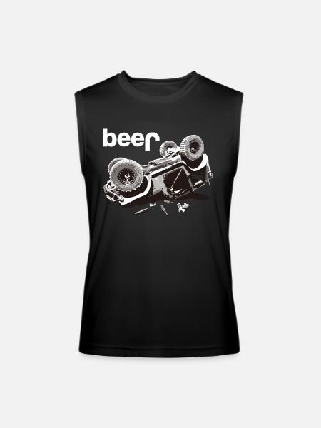 beer jeep Offroad Jeep Bear - Men’s Performance Sleeveless Shirt - black - Front