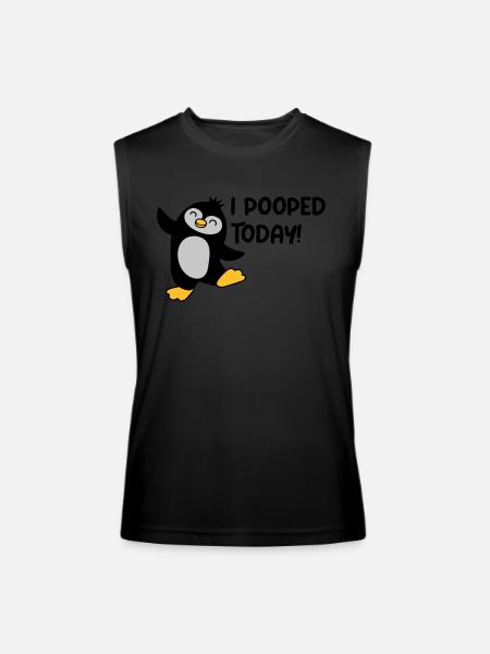 I pooped today penguin - Men’s Performance Sleeveless Shirt - black