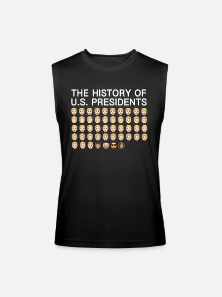 Funny Emojis History Of US Presidents Political - Men’s Performance Sleeveless Shirt - black - Front