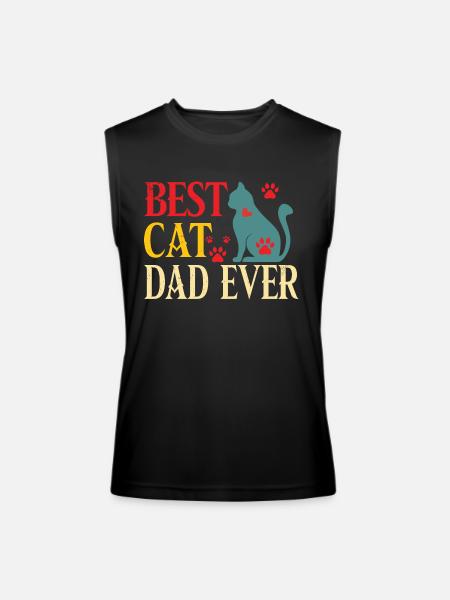 The best Cat Dad - Men’s Performance Sleeveless Shirt - black