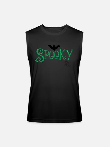 Spooky Design In Green - Men’s Performance Sleeveless Shirt - black