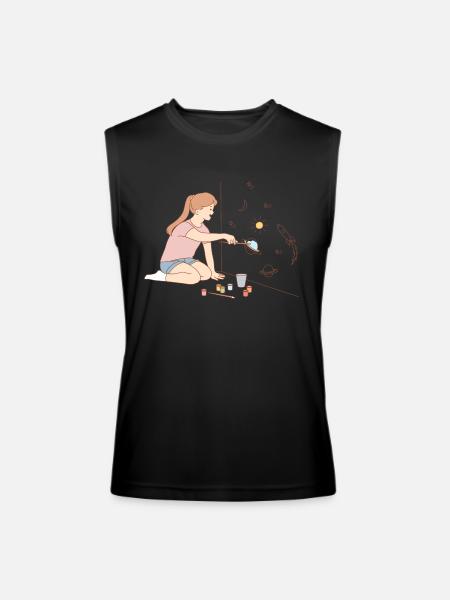 Girl meta digital art - Men’s Performance Sleeveless Shirt - black