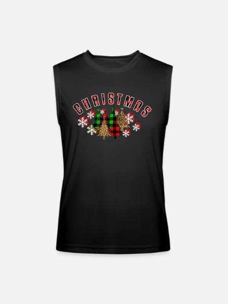 christmas happy - Men’s Performance Sleeveless Shirt - black - Front